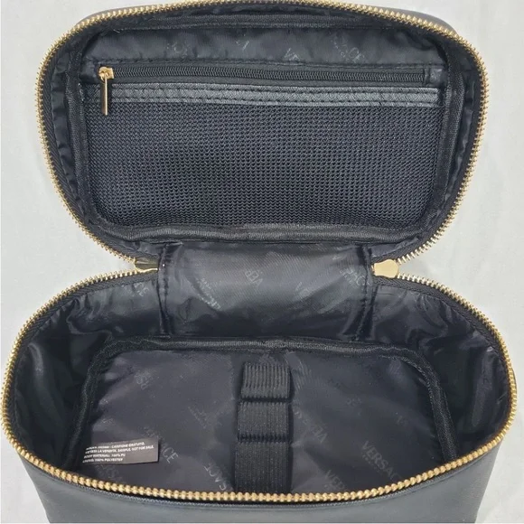 Versace Black and Gold Toiletry Bag Vanity Case Parfums Collection - Picture 2 of 9